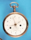 De Bon, vergoldete Spindeltaschenuhr mit Stunden- Selbstschlag,