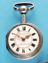 Silberne Spindeltaschenuhr mit ¼-Repetition auf Glocke und Taubschlag-Einstellung,