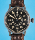 Große Flieger-Armbanduhr mit Zentralsekunde, Laco-Durowe (Lacher & Co. Pforzheim),