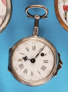 Kleine silberne Spindeltaschenuhr mit ¼-Repetition auf Glocke,