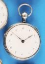 Silberne Spindeltaschenuhr mit ¼-Repetition auf 2 Tonfedern,