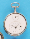 Silberne Wiener Spindeltaschenuhr mit Datum, auf Werk sign. Johann Jacob Sehr in Wien