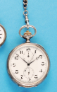 Longines Chronographe, große Silbertaschenuhr mit Schaltrad-Chronograph