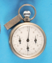 Pedometer in Taschenuhrform, Nickelgehäuse, weißes Zifferblatt