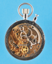 Große Lemania Nickeltaschenuhr, Chronograph mit Schleppzeiger