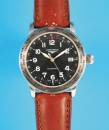 Longines, Collection World-Timer Avigation, 24-Time-Zone-Automatic- Stahlarmbanduhr mit Lederetui,