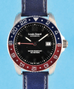 Louis Erard, große Automatic-Armbanduhr mit 24-Stunden- Pepsi-Drehlünette,