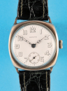 Zenith Silber-Armbanduhr mit Emailzifferblatt und kleiner Sekunde, viereckiges 900er-Silbergehäuse,
