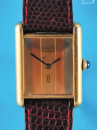 Cartier Tank, „Must de Cartier – Tri-color-Dial“, Damen-Armbanduhr mit Original-Etui