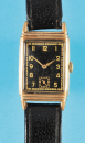 Rechteckige Vintage Armbanduhr, Ernst Wagner Pforzheim, vergoldetes Gehäuse,