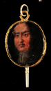 Taschenuhrschlüssel mit ovalem Männerportrait