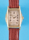 Waltham Premier, rechteckige, vergoldete Art- Deco-Armbanduhr