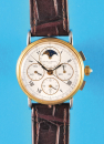 Baume & Mercier Bi-Color-Armbanduhr-Chronograph mit Zählern, Datum und Mondphase