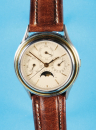 Stahl/Gold-Automatic-Armbanduhr mit Mondphasen-Kalender,