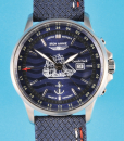 Iron Annie „Gorch Fock“ GMT Quartz-Armbanduhr mit Datum, Zentralsekunde, Originial-Etui und Bedienungsanleitung,