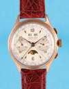 Leonidas Tri-Compax Armbanduhr mit Chronograph, 30- Minuten-Zähler und Kalendarium mit Mondphase,