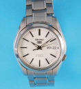Seiko 5 Automatic Day/Date Stahl-Armbanduhr mit Zentralsekunde und Original-Stahlgliederband,