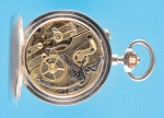 Henchoz Freres au Locle, große Silbertaschenuhr mit Chronograph