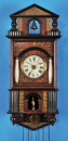 Biedermeier-Wanduhr mit Kapuziner-Automat als Wecker auf Glocke und Halbstundenschlag auf Tonfeder,