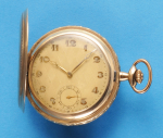 Vergoldete Art-Deco-Taschenuhr mit Sprungdeckel,