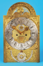 Werk einer holländischen Bodenstanduhr mit ewigem Kalender und Halbstundenschlag auf Glocke,