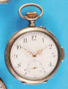 Silbertaschenuhr mit ¼-Repetition, guillochiertes 800er-Silbergehäuse mit leerer Mongrammkartusche,
