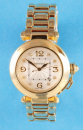Pasha de Cartier Automatik 18-ct.-Gold-Armbanduhr mit Diamant-Stundenindexen,
