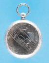 Silberne Eisenbahner-Taschenuhr mit 2-Zonen-Zeit und Sprungdeckel mit gravierter, früher Dampfeisenbahn,