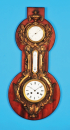 Französische Wanduhr mit Thermometer und Barometer, Japy Frères,