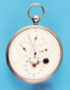 Sehr große astronomische Silbertaschenuhr mit Kommahemmung, blitzender ¼-Sekunde,